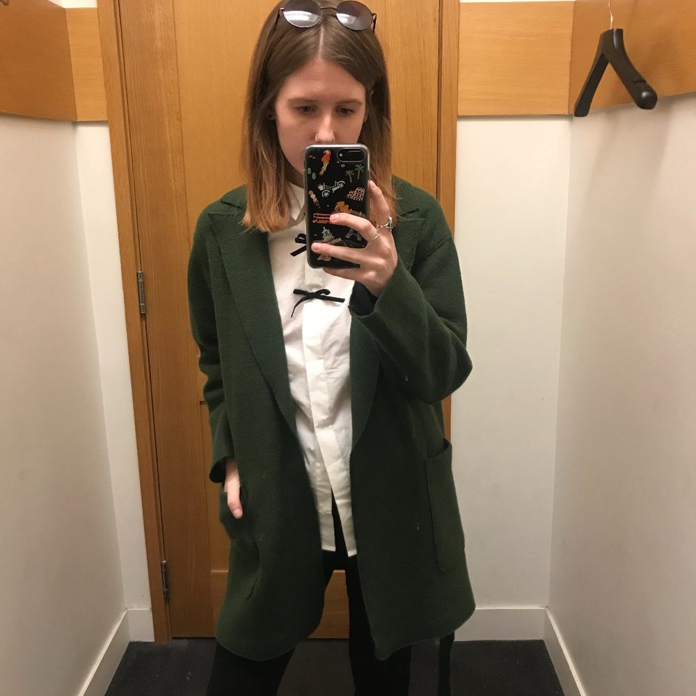 J Crew Boiled Wool Coat - Moss Green - Picture 2 of 3
